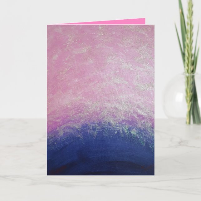 Sparkly pink abstract encouragement card (Front)