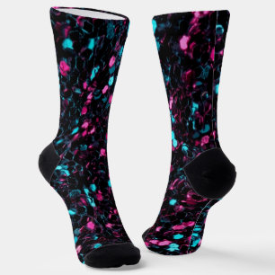 Sparkly pink blue mosaic glitter sparkles socks