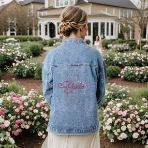 Sparkly Pink Bride Denim Jacket