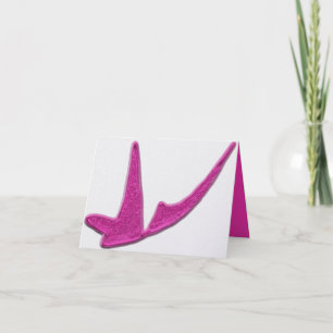 Sparkly pink butterfly holiday card