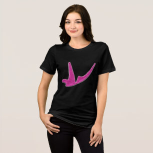 Sparkly pink butterfly Tri-Blend shirt