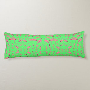 Sparkly pink flamingo glitter heart body pillow