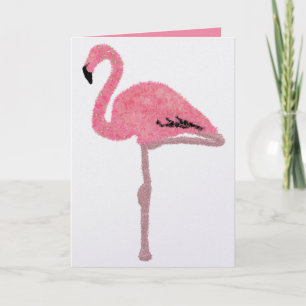 Sparkly pink flamingo tropical Christmas Holiday Card
