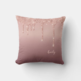 Sparkly Pink Glitter Throw Pillow