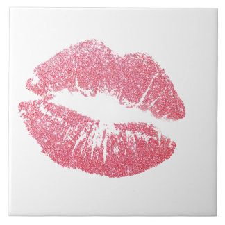 Sparkly Pink Lips Tile