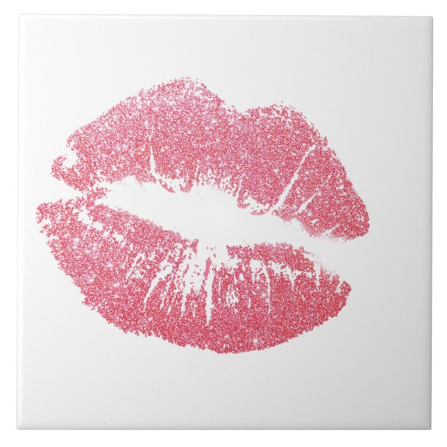 Sparkly Pink Lips Tile (Front)