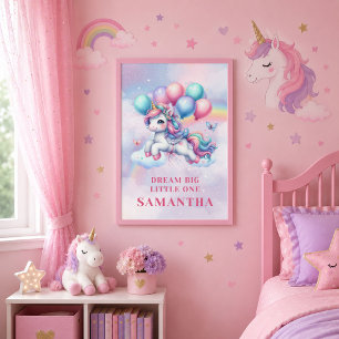 Sparkly Pink Purple Unicorn Magical Day Poster