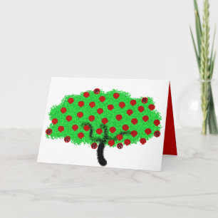 Sparkly pomegranate tree Tu B'Shvat Shavuot Holiday Card