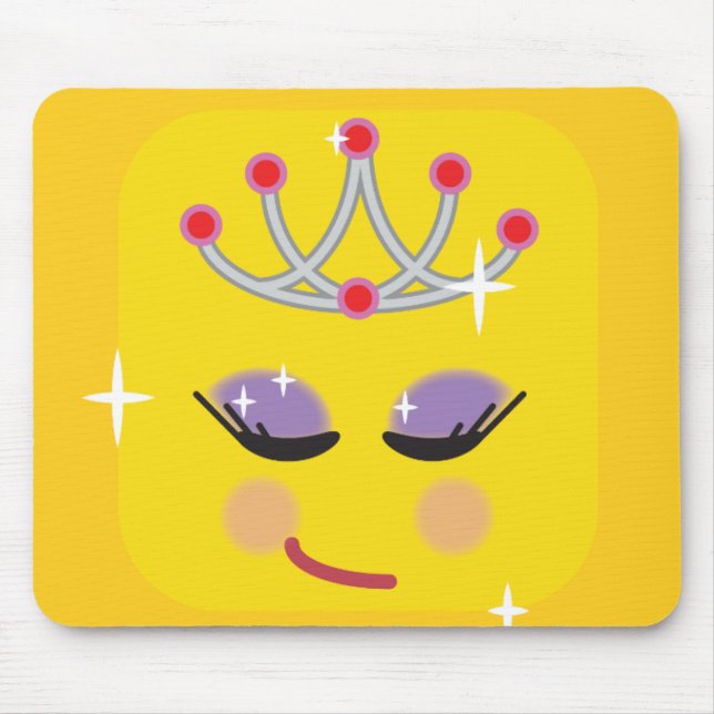 Sparkly Princess Emoticon Mouse Pad (Front)