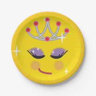 Sparkly Princess Emoticon Paper Plate