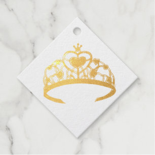 Sparkly Princess Queen Tiara Dress-Up Crown Favour Tags