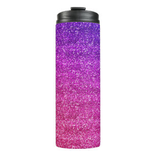 Sparkly Purple and Pink Gradient Glitter Thermal Tumbler