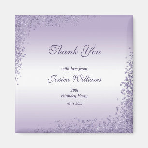 Sparkly Purple Glitter Decoration Birthday Magnet