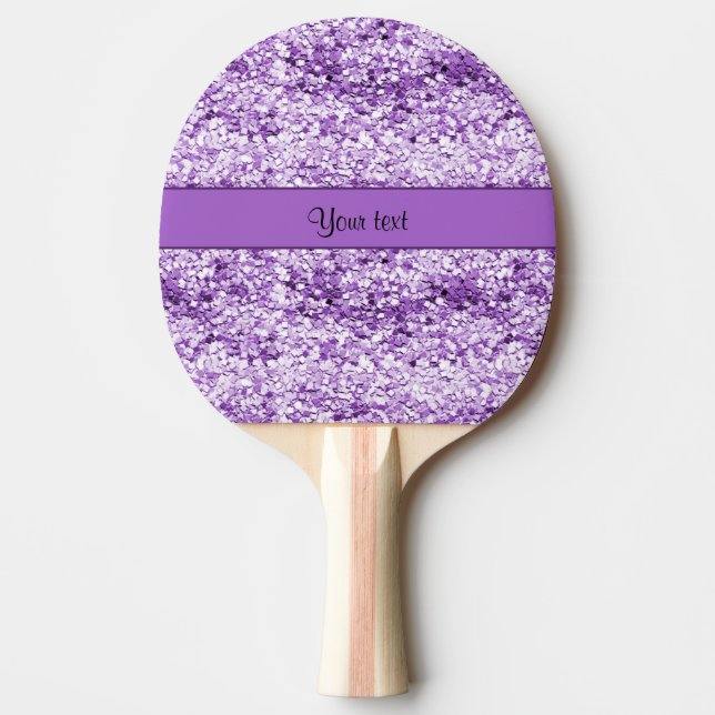 Sparkly Purple Glitter Ping Pong Paddle (Front)