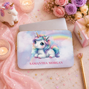 Sparkly Purple Unicorn Magical Day Laptop Sleeve