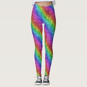 Women's Rainbow Glitter Leggings & Tights