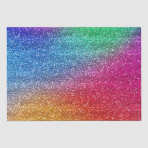 Sparkly Rainbow Gradient Glitter Tissue Paper