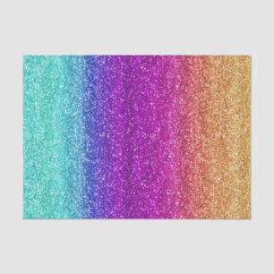Sparkly Rainbow Gradient Glitter Tissue Paper