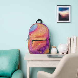 Sparkly Rainbow Mandala Printed Backpack