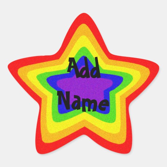 Sparkly rainbow star star sticker