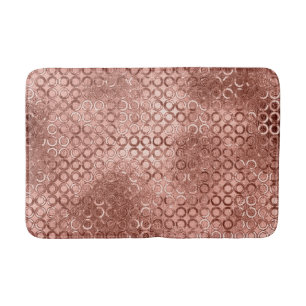 Sparkly Rose Gold Circles Pink Luxury Sparkle Girl Bath Mat