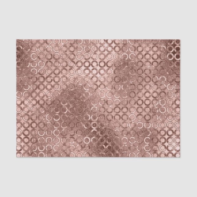Sparkly Rose Gold Circles Pink Luxury Sparkle Tissue Paper (Front)