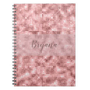 Sparkly Rose Gold Pink Luxury Sparkle Girly Notebook