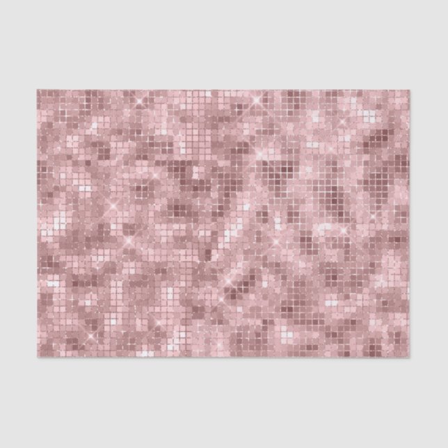 Sparkly Rose Gold Pink Luxury Sparkle Girly Party Tissue Paper (Front)