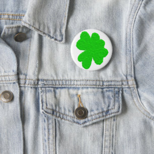 Sparkly shamrock lucky clover St. Patrick's Day 2 Inch Round Button