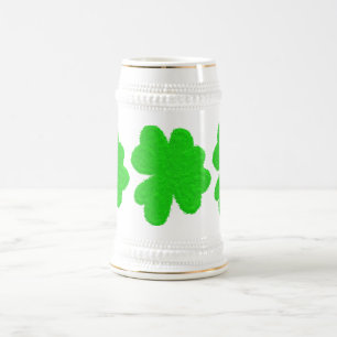 Sparkly shamrock lucky clover St. Patrick's Day Beer Stein