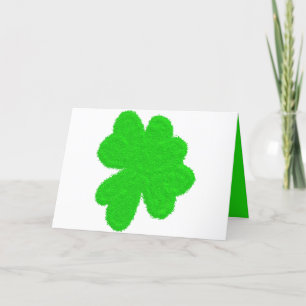 Sparkly shamrock lucky clover St. Patrick's Day Holiday Card