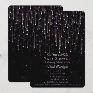 Sparkly Shooting Stars A Star is Born Baby Shower Invitation