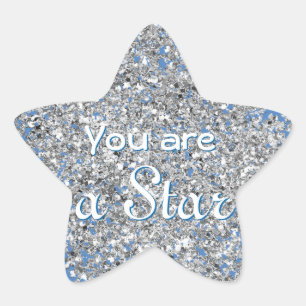 Sparkly Silver Affirmation Star Sticker