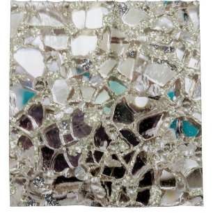 Sparkly Silver Glitter, Glass and Mirrors