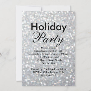 Sparkly Silver Holiday Corporate Invitation