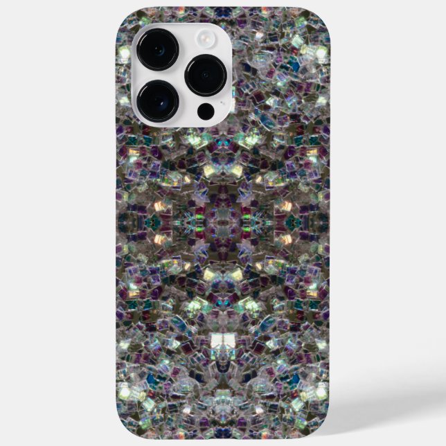 Sparkly silver mosaic Mandala bling abstract Case-Mate iPhone Case (Back)