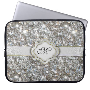 Sparkly Silver Sequin Laptop Sleeve