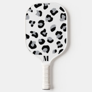 Sparkly Snow Leopard Animal Skin Pattern Pickleball Paddle
