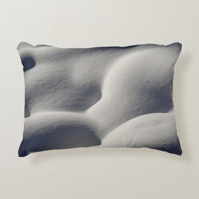 Sparkly Snow Mounds Abstract Nature Accent Pillow (Front)
