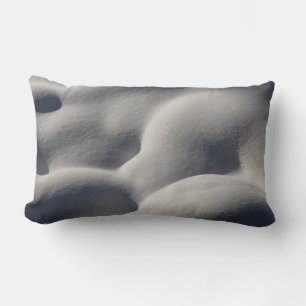 Sparkly Snow Mounds Abstract Nature Lumbar Pillow