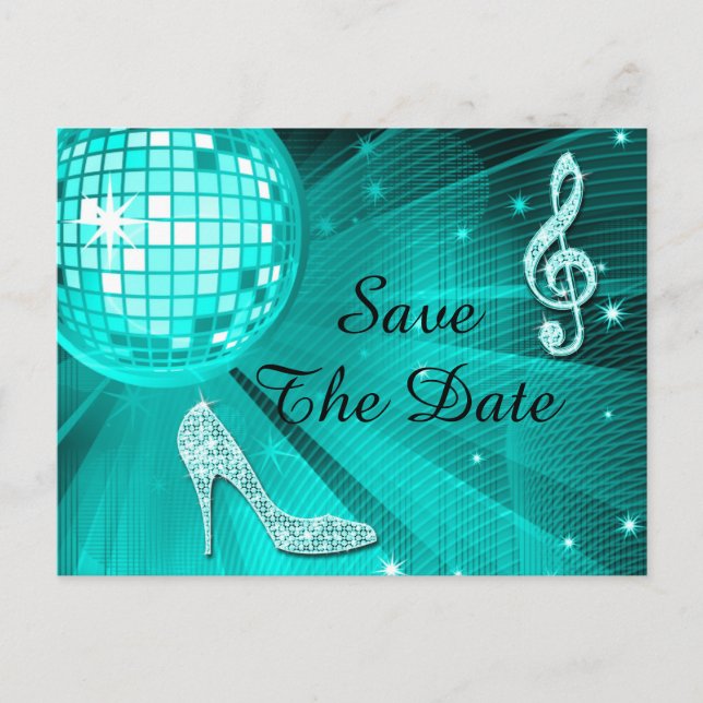 Sparkly Stiletto Heel 17th Birthday Save The Date Announcement Postcard (Front)