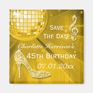 Sparkly Stiletto Heel 45th Birthday Save The Date Magnet