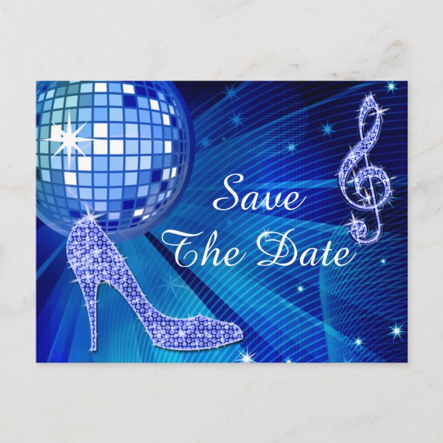 Sparkly Stiletto Heel 50th Birthday Save The Date Announcement Postcard (Front)