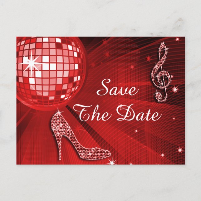 Sparkly Stiletto Heel 50th Birthday Save The Date Announcement Postcard (Front)