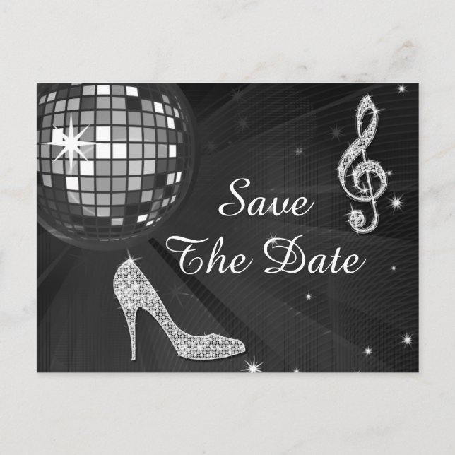 Sparkly Stiletto Heel 75th Birthday Save The Date Announcement Postcard (Front)