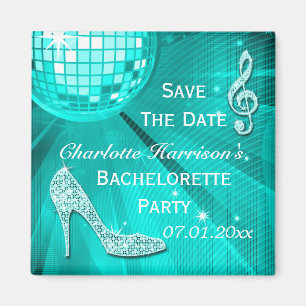 Sparkly Stiletto Heel Bachelorette Save The Date Magnet