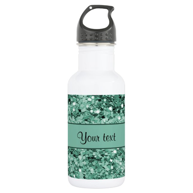 Sparkly Teal Glitter 532 Ml Water Bottle (Front)