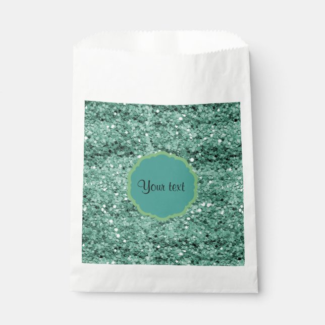 Sparkly Teal Glitter Favour Bag (Front)