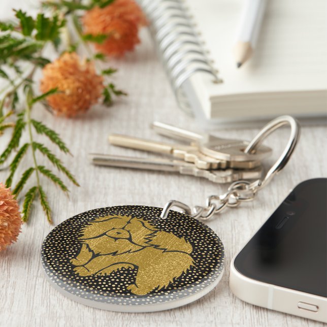SPARKLY THANG Chow faux metallic acrylic keychain (Front Right)