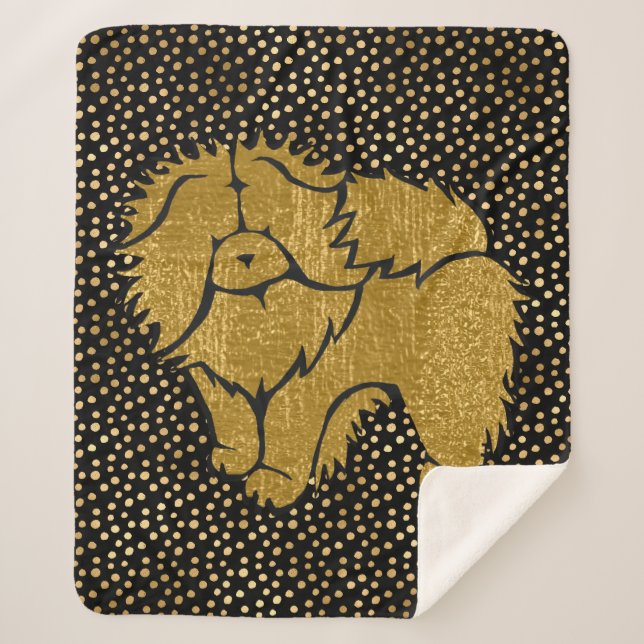 SPARKLY THANG Chow faux metallic sherpa blanket (Front)